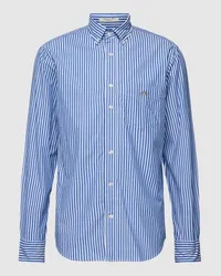 Gant Regular Fit Freizeithemd mit Streifenmuster Modell 'POPLIN Blau