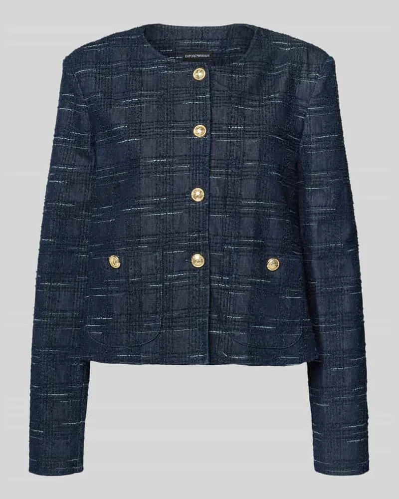 Emporio Armani Blazer mit Strukturmuster Marine