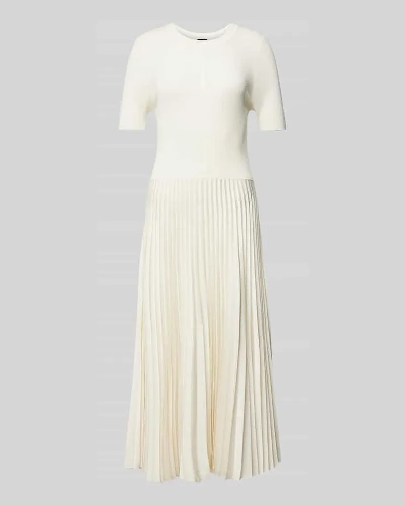 HUGO BOSS Midikleid aus Viskose-Mix Modell 'Fadridi Offwhite