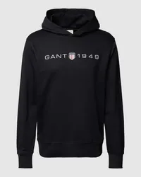 Gant Hoodie mit Label-Print Black