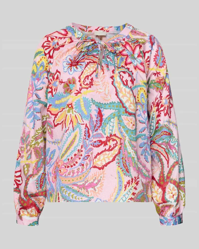 Milano Italy Blusenshirt mit Rundhalsausschnitt Rose