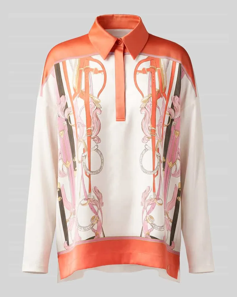 Marc Cain Relaxed Fit Hemdbluse mit Seiden-Anteil Offwhite