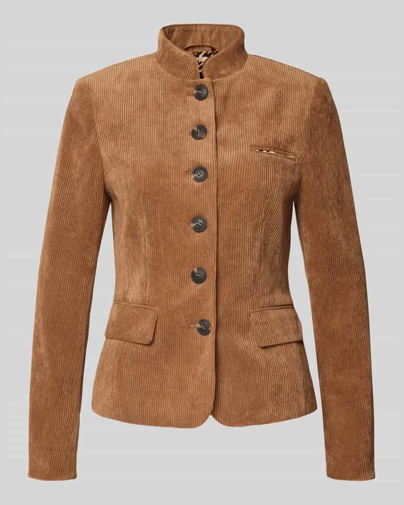 White Label Blazer mit Strukturmuster Cognac