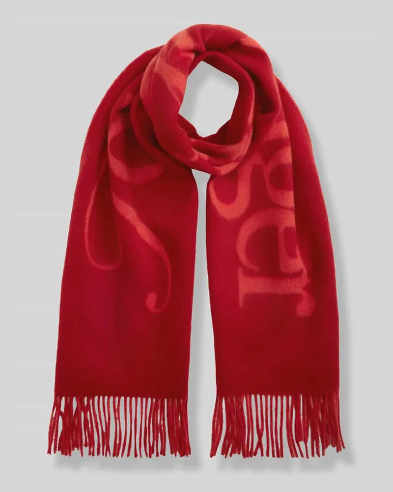 Tommy Hilfiger Schal aus reiner Wolle Modell 'SCRIPT Rot