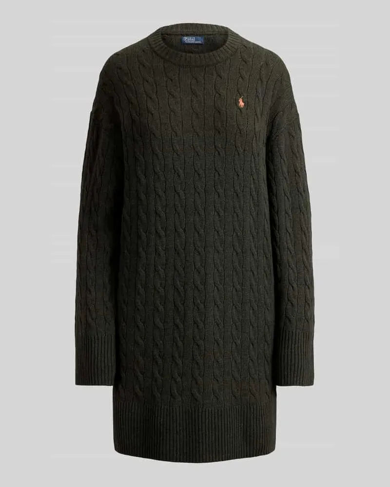 Ralph Lauren Fließendes Freizeitkleid aus Woll-Kaschmir-Mix Oliv