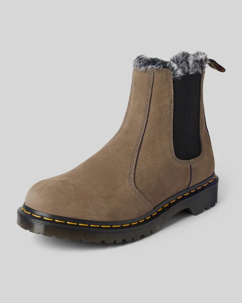 Dr.Martens Chelsea Boots aus Leder mit Innenfutter Modell 'Leonore Khaki