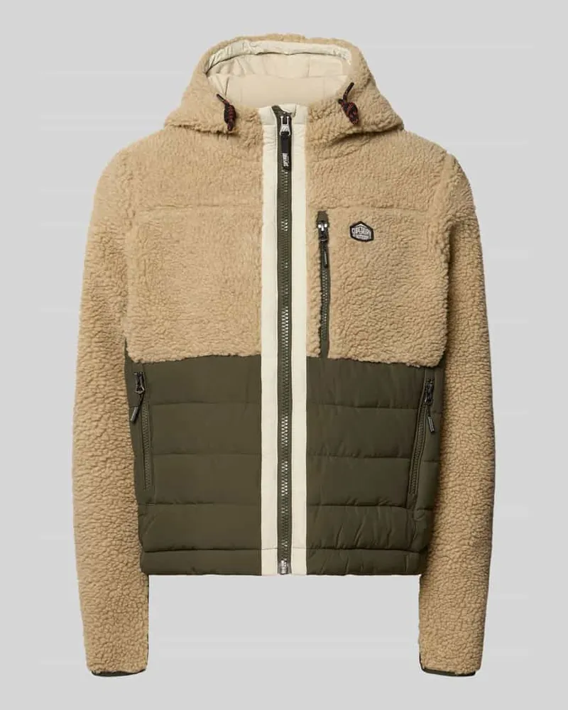 Superdry. Regular Fit Jacke mit Teddyfellbesatz Beige