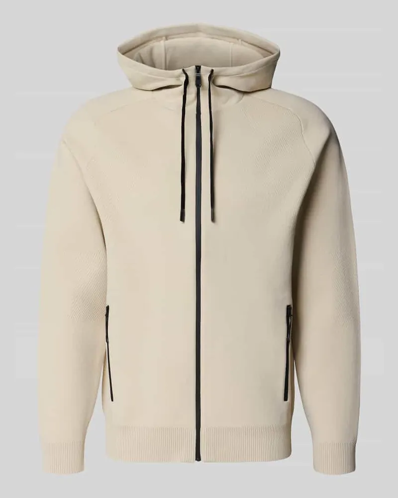 HUGO BOSS Strickjacke mit Kapuze Modell 'KN_Travel HD Offwhite
