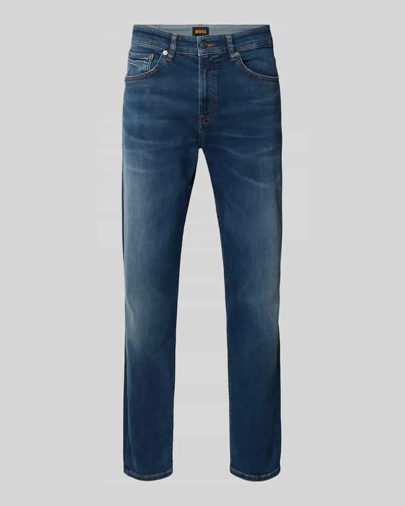HUGO BOSS Regular Fit Jeans aus Baumwoll-Mix MODELL 'RE.MAINE Blau