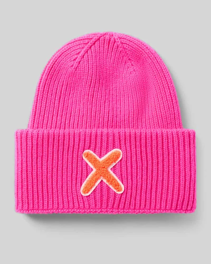 UNIO Mütze aus Schurwolle-Kaschmir-Mix mit Motiv-Stitching Neon