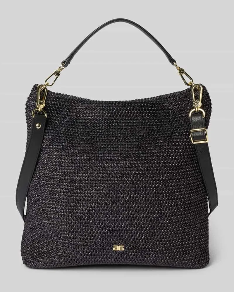 Abro Handtasche mit Strukturmuster Modell 'KAIA RAFFIA Black