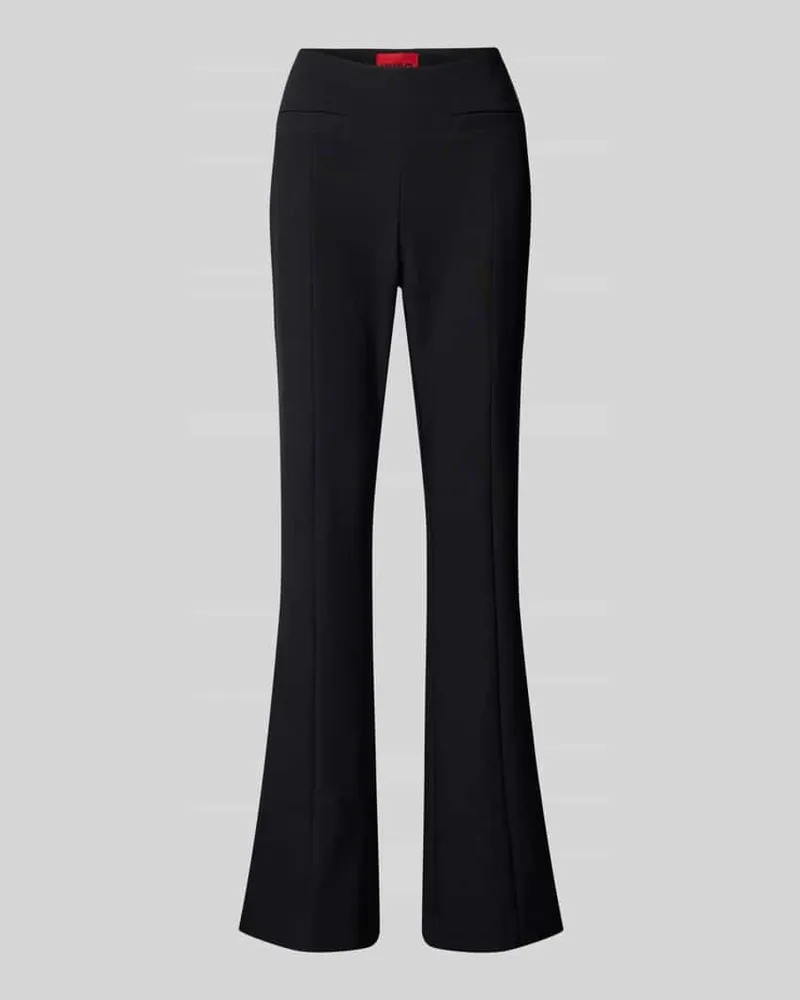 HUGO BOSS Regular Fit Schlaghose mit Nahtreißverschluss Modell 'HALARAN Black