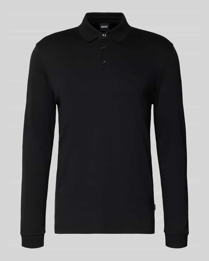 HUGO BOSS Poloshirt mit Label-Schriftzug Black