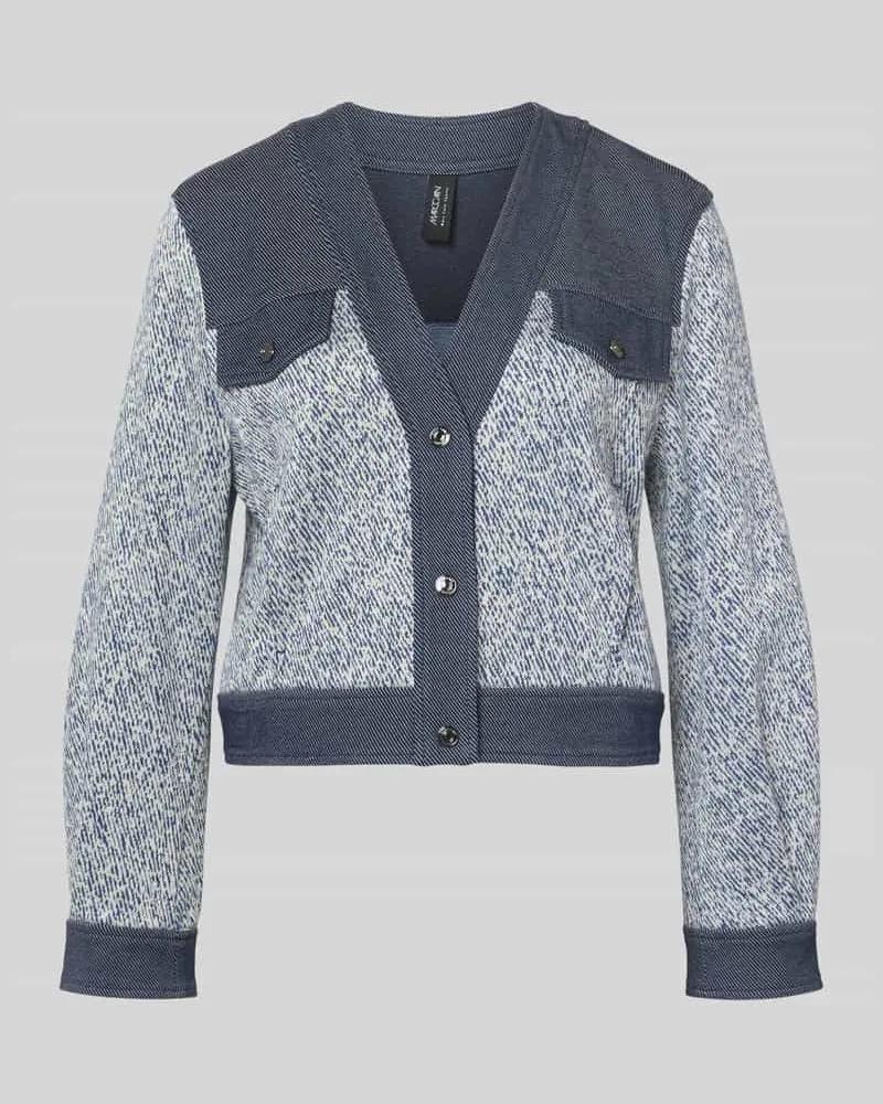 Marc Cain Cardigan aus Viskose-Mix mit V-Ausschnitt Marine