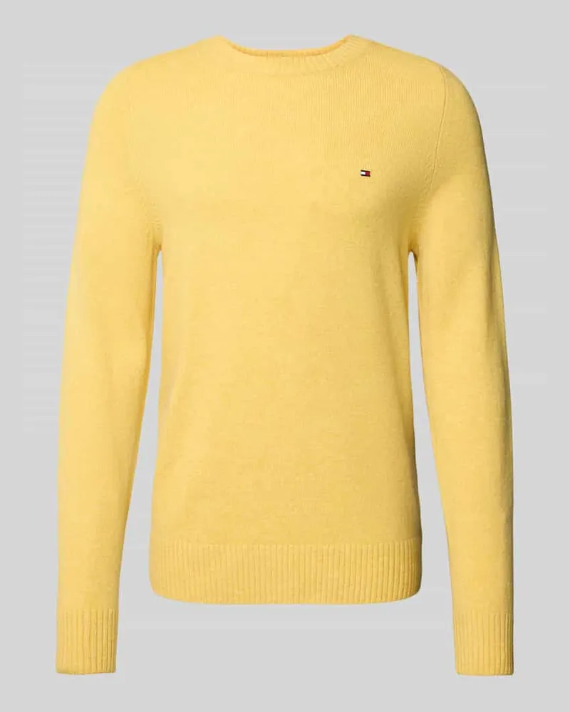 Tommy Hilfiger Regular Fit Strickpullover aus feinster Wolle Gelb