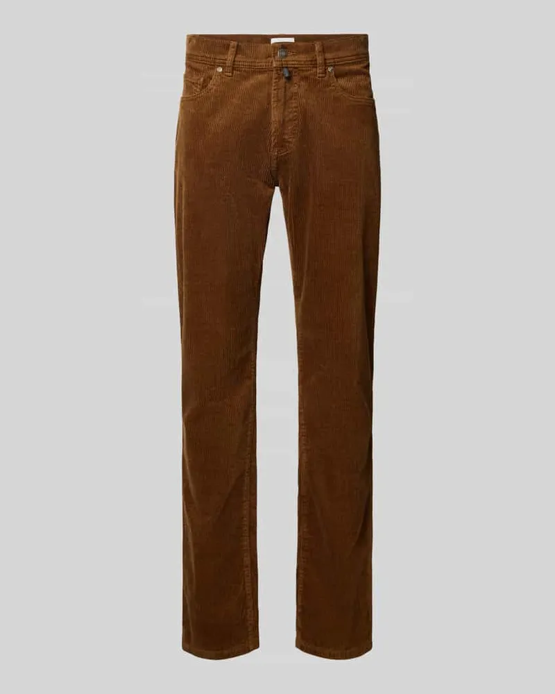 Pierre Cardin Straight Fit Cordhose aus elastischem Baumwoll-Mix Modell 'Laval Beige