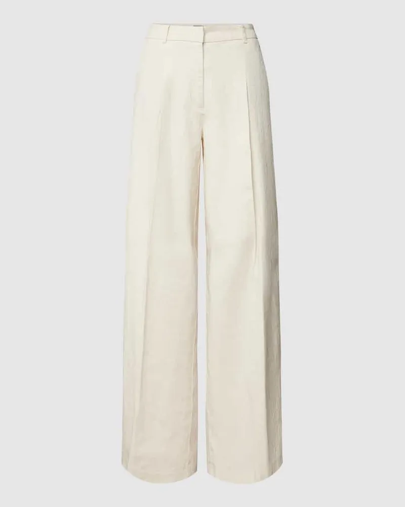 Cambio Wide Leg Leinenhose mit Bundfalten Modell 'MIRA Sand