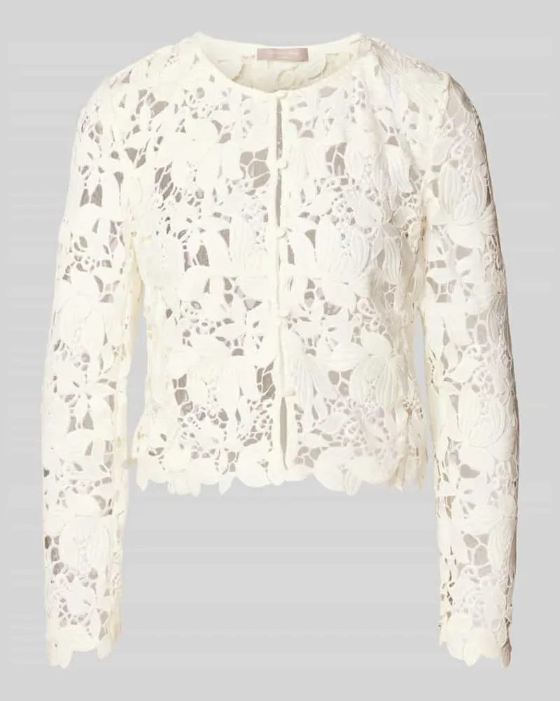 Christian Berg Regular Fit Jacke aus floraler Spitze Ecru