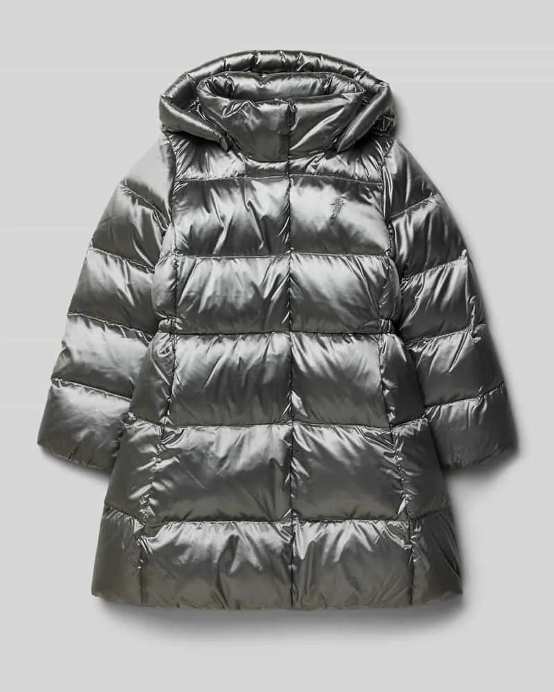Ralph Lauren Regular Fit Daunenmantel in Stepp-Optik Modell 'Celia Mittelgrau