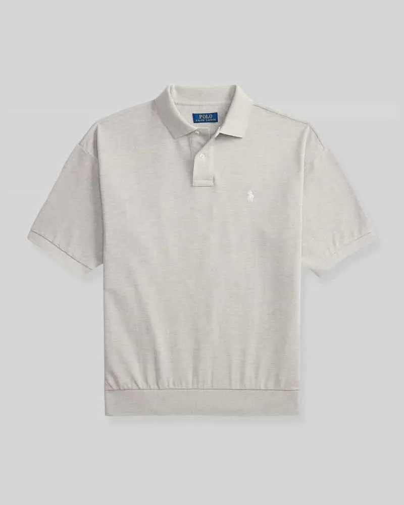Ralph Lauren Loose Fit Poloshirt aus reiner Baumwolle Hellgrau