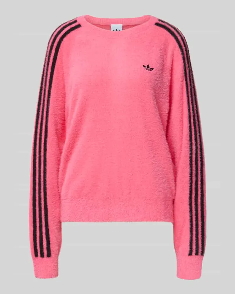 adidas Regular Fit Pullover mit Logo-Stitching Modell 'Holiday Pink