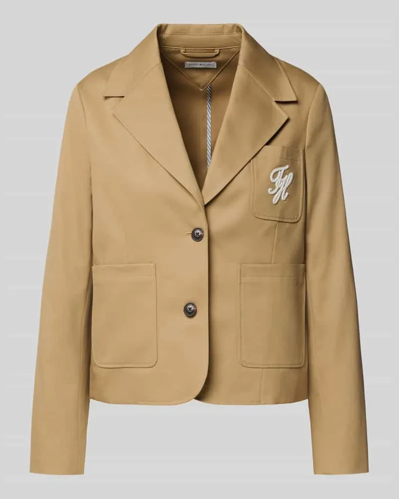 Tommy Hilfiger Regular Fit Kurzblazer aus reiner Baumwolle Camel