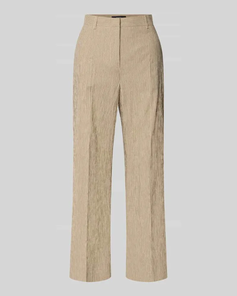 Max Mara Regular Fit Weite Hose aus Baumwoll-Leinen-Mix Modell 'MARINA Sand