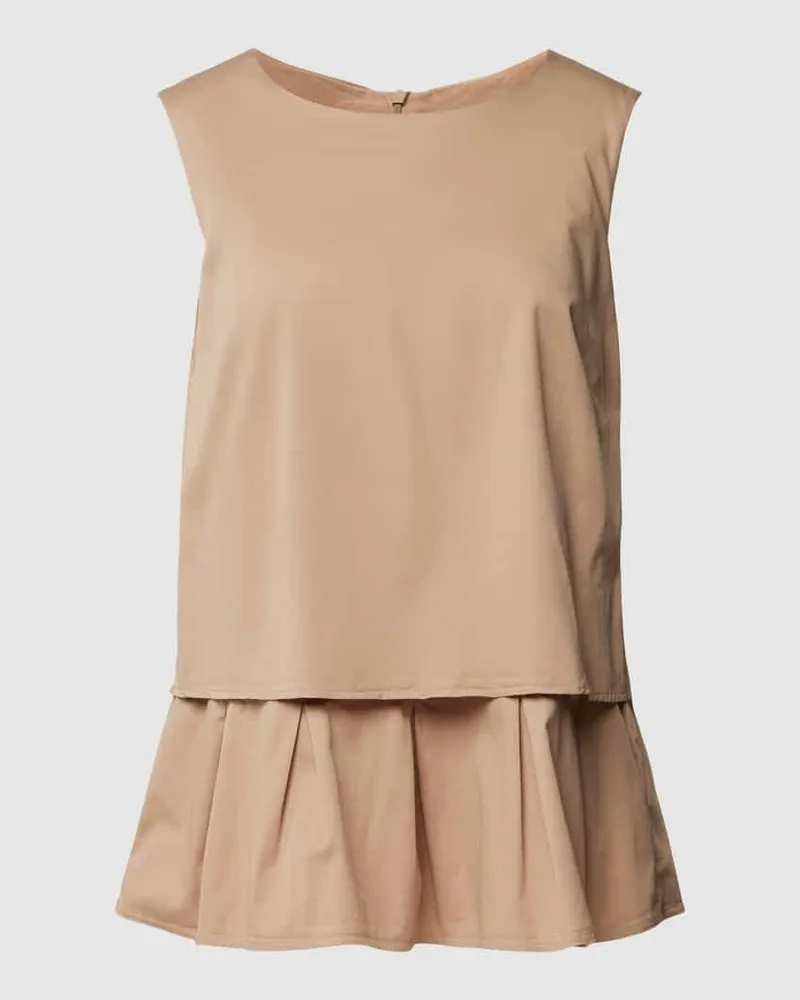 Marc Cain Blusentop mit ausgestellter Rockpartie Beige