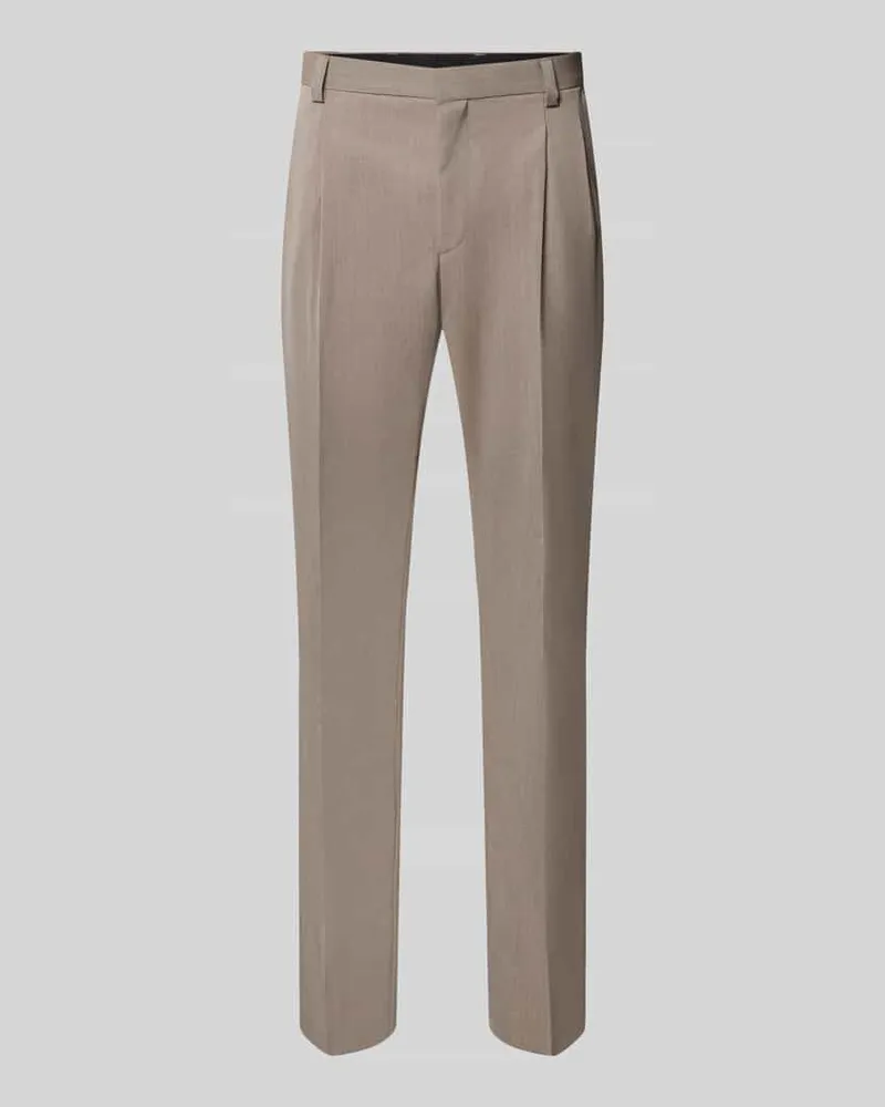 HUGO BOSS Super Slim Fit Anzughose aus Schurwoll-Mix Modell 'Hesten261F1X Sand
