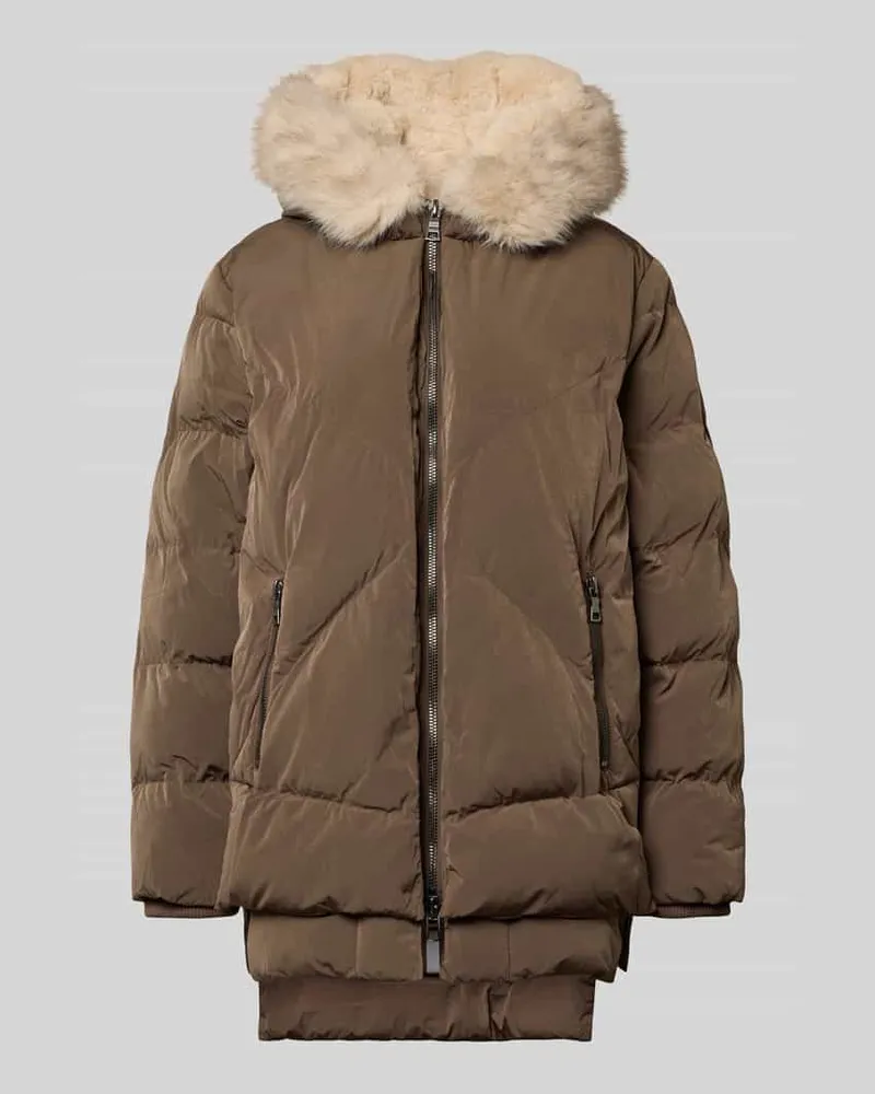Blonde No. 8 Steppjacke mit Kunstfellbesatz Modell 'SNOW Taupe