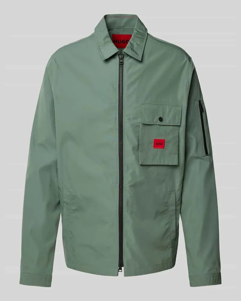 HUGO BOSS Hemdjacke mit Reißverschluss Modell 'Emmond Dunkelgruen