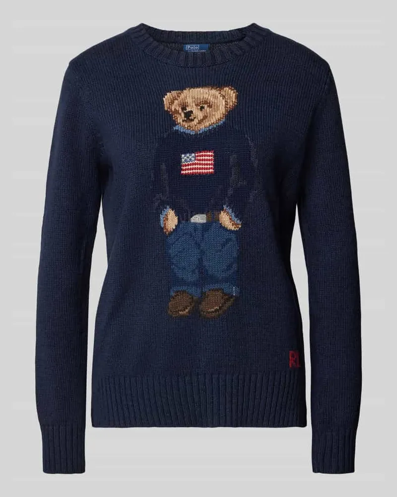 Ralph Lauren Strickpullover mit Polo-Bär-Motiv Modell 'BEAR Marine