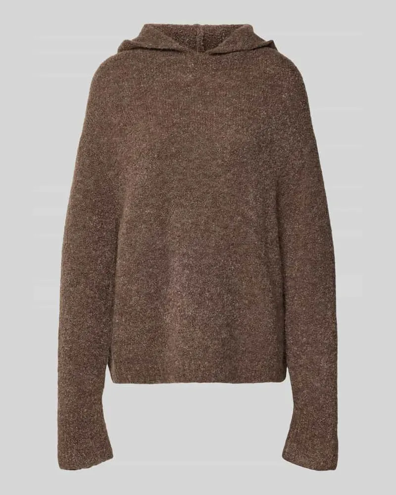 Marc O'Polo Relaxed Fit Strick-Hoodie aus Schurwoll-Mix mit Alpaka Dunkelbraun