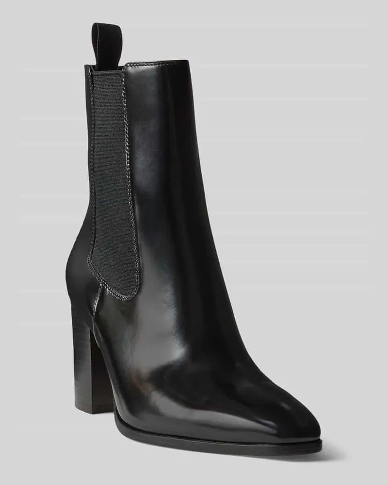 Ralph Lauren Stiefelette aus echtem Leder mit Logo-Detail Black