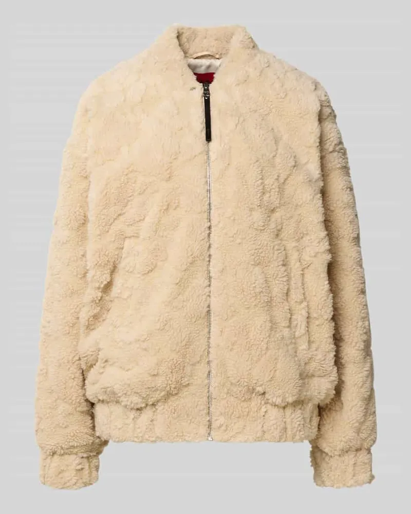 HUGO BOSS Oversized Jacke aus Teddyfell MODELL 'FALIX-1 Sand