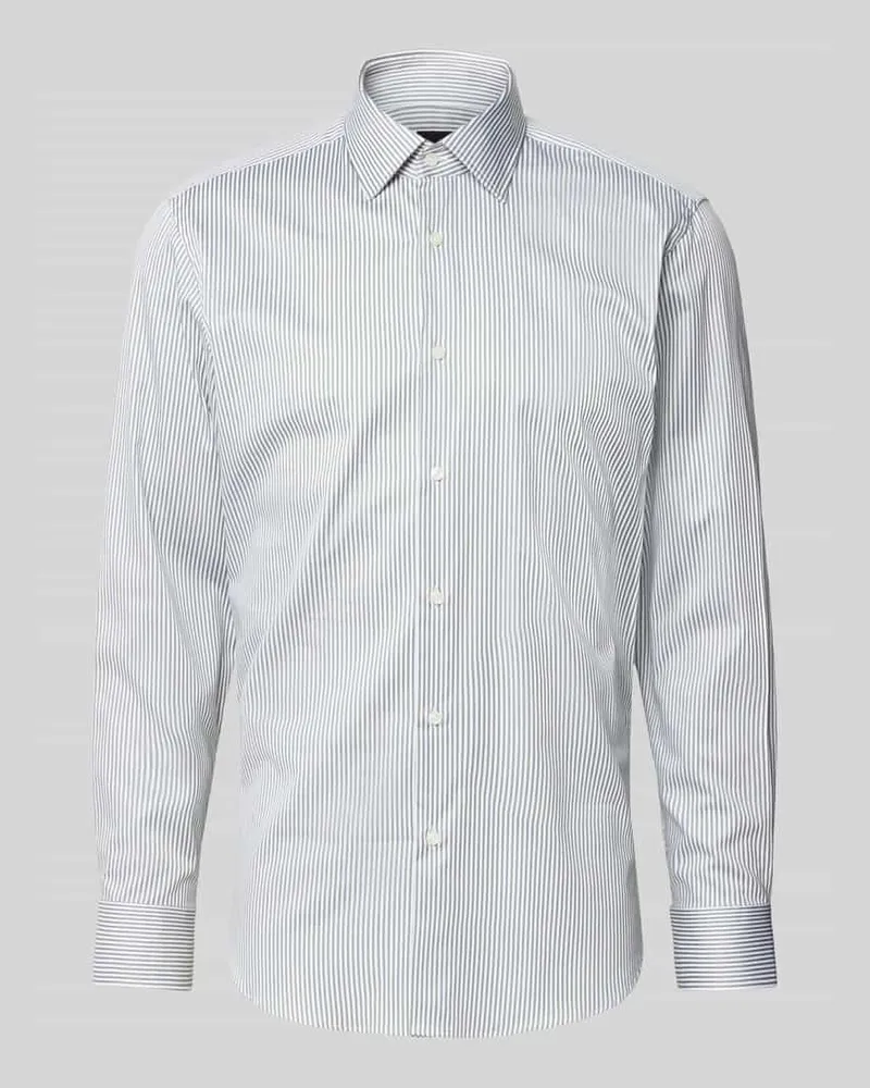 HUGO BOSS Regular Fit Businesshemd aus Baumwoll-Mix Modell 'H-Joe-kent Gruen