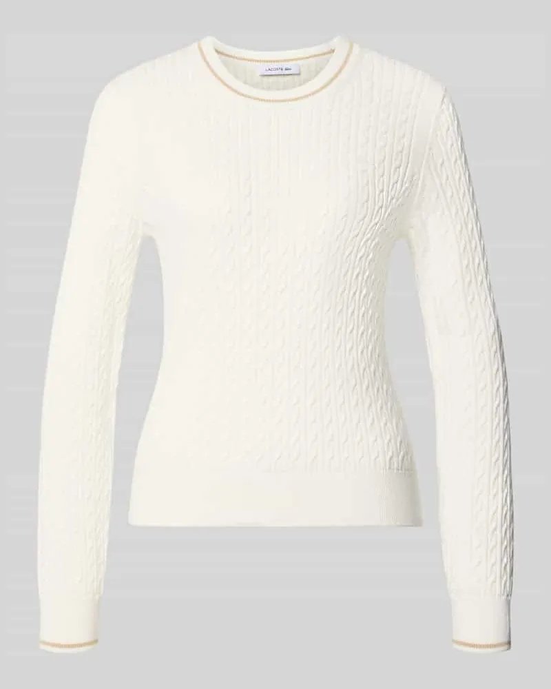 Lacoste Slim Fit Pullover aus Baumwoll-Mix Offwhite