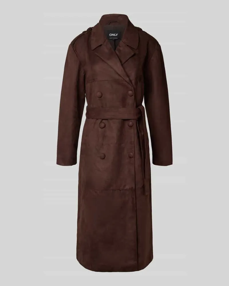 only Regular Fit Trenchcoat IN Wildleder-Optik Modell 'BINE Schoko