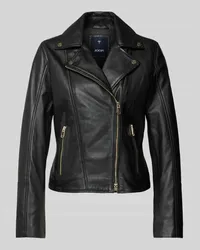 JOOP! Lederjacke aus Lammnappa mit Reverskragen Black