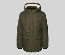Jacke mit Teddyfell und Pattentaschen