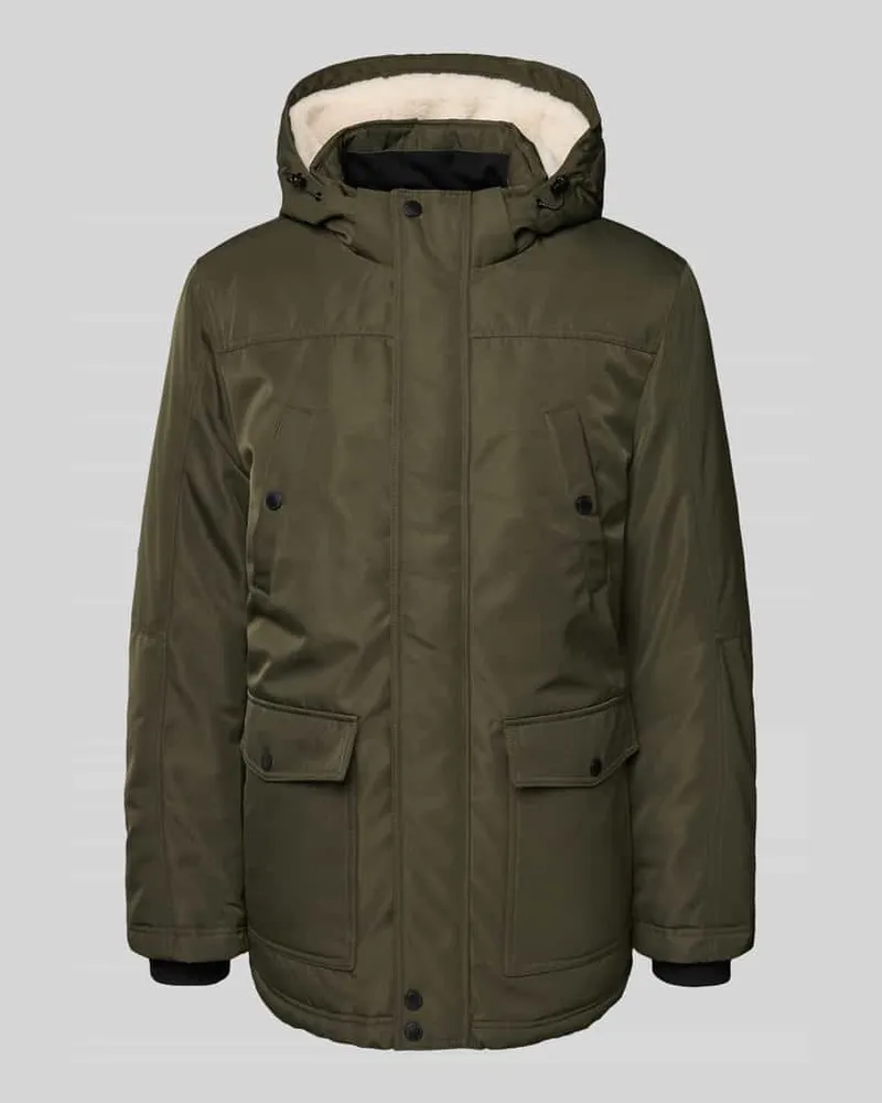 McNeal Jacke mit Teddyfell und Pattentaschen Oliv