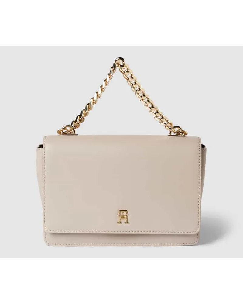 Tommy Hilfiger Handtasche in unifarbenem Design mit Label-Detail Ecru