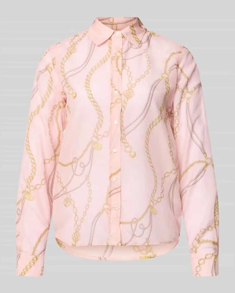 Gant Bluse mit Seide-Anteil und Kentkragen Rosa