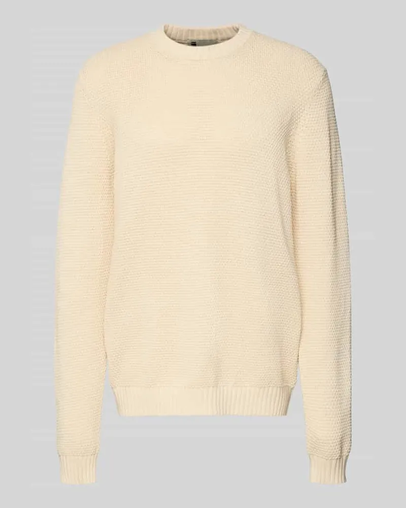 G-STAR RAW Strickpullover mit gerippten Abschlüssen Offwhite