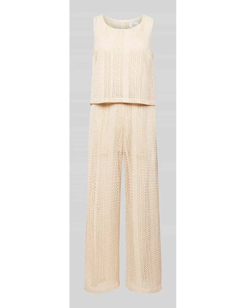 Vera Mont Jumpsuit mit Lochmuster Sand