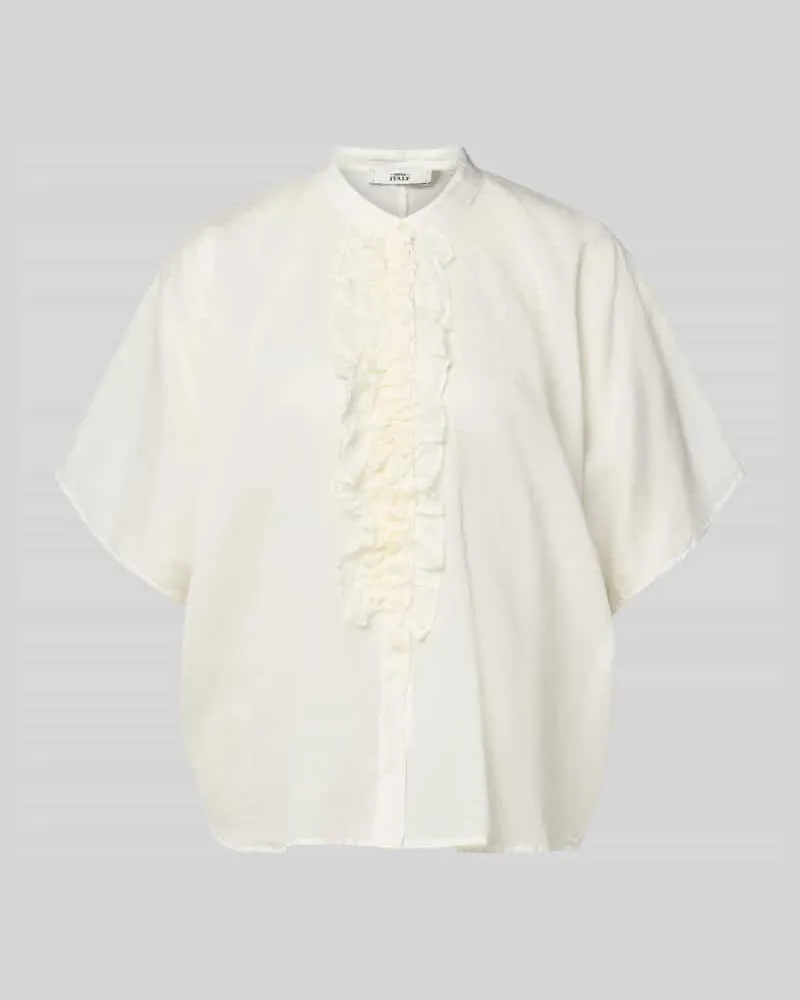 0039 Italy Relaxed Fit Bluse mit Rüschen Modell 'DAISY Weiss