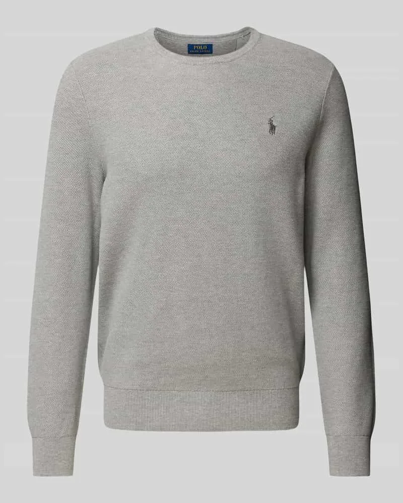 Ralph Lauren Strickpullover mit Logo-Stitching Hellgrau