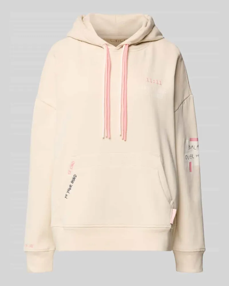 Smith & Soul Hoodie mit Stitchings und Känguru-Tasche Offwhite