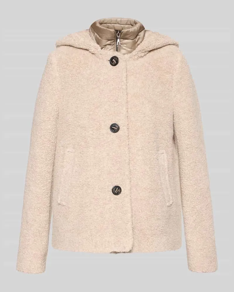 Gil Bret Regular Fit Teddyjacke aus Woll-Mix Sand