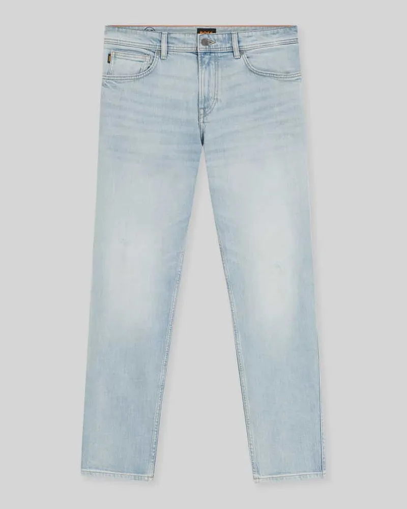 HUGO BOSS Regular Fit Jeans aus Baumwoll-Mix Modell "REMAINE Hellblau